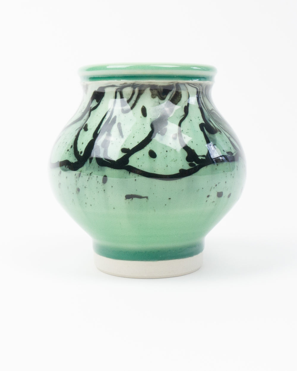 Small Green Marbleware Round Vase