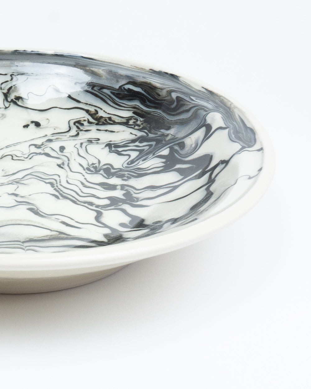 Large Low-Wide Marbleware Serving Bowl
