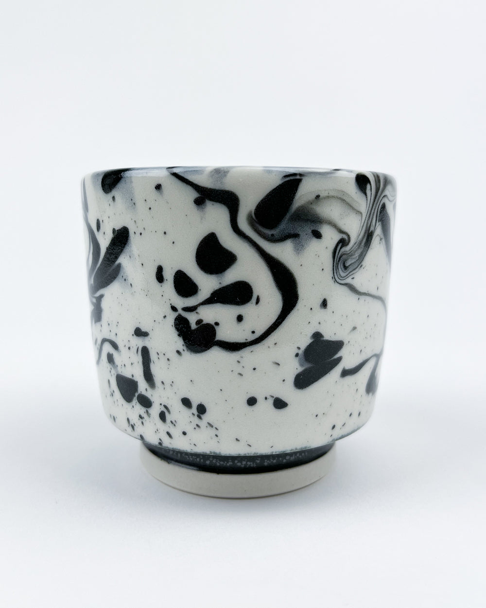 12oz Black and White Marbleware Tea Bowl