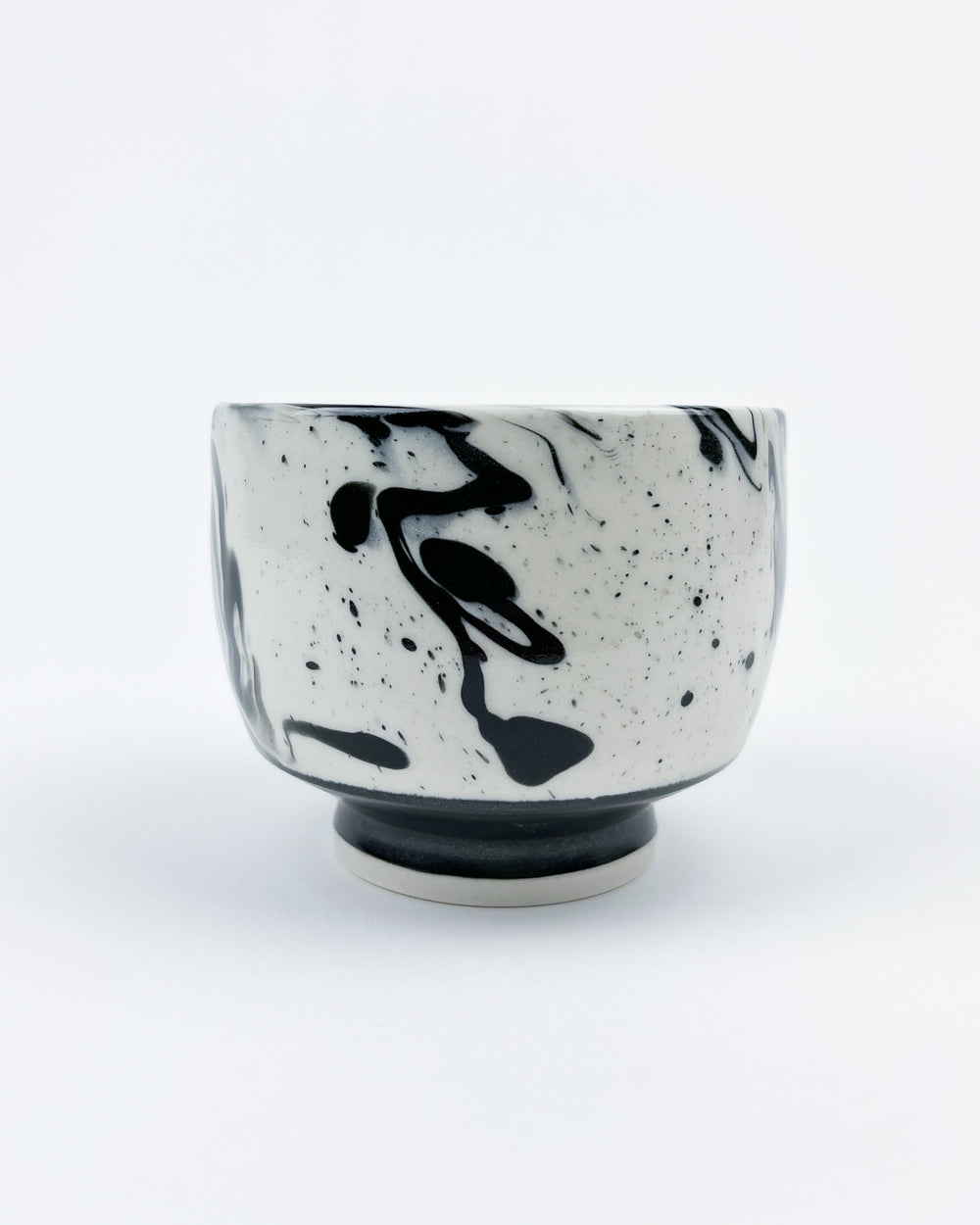 16oz Black and White Marbleware Tea Bowl