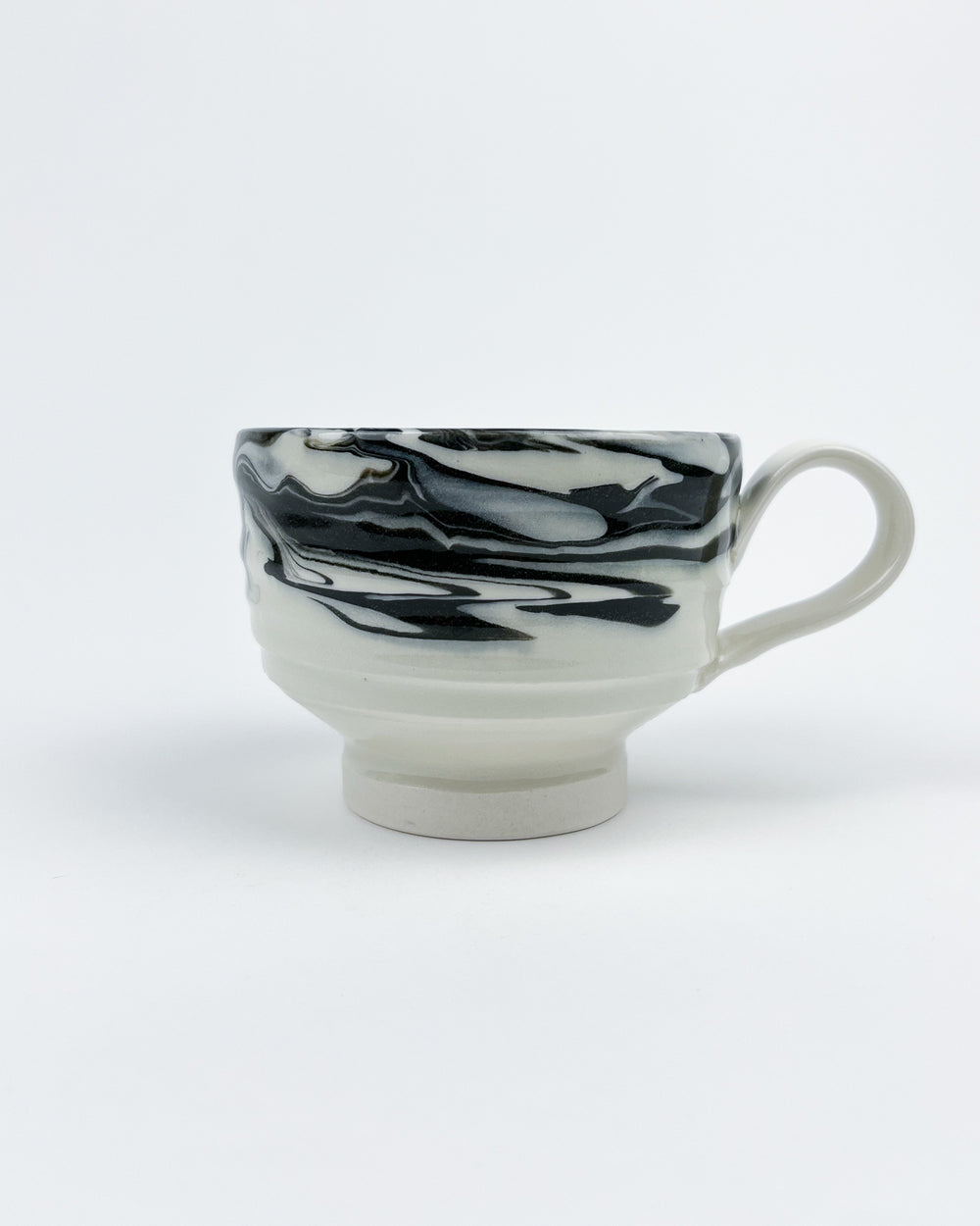 12oz Black and White Marbleware Mug