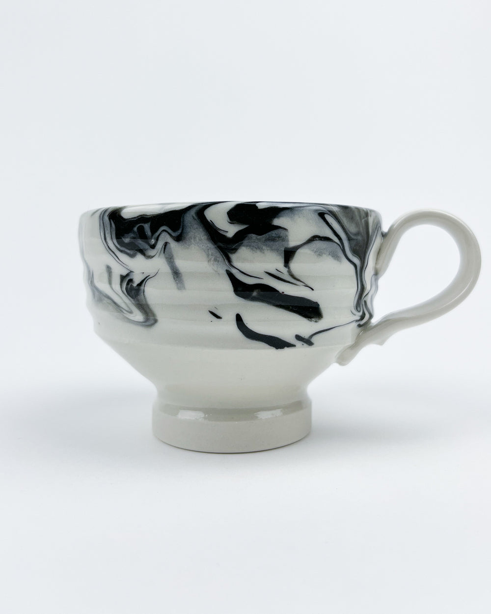 12oz Black and White Marbleware Mug