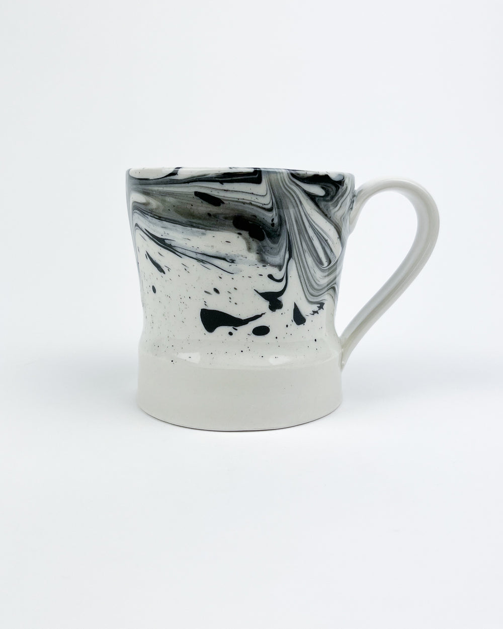 10oz Black and White Marbleware Beaker Mug