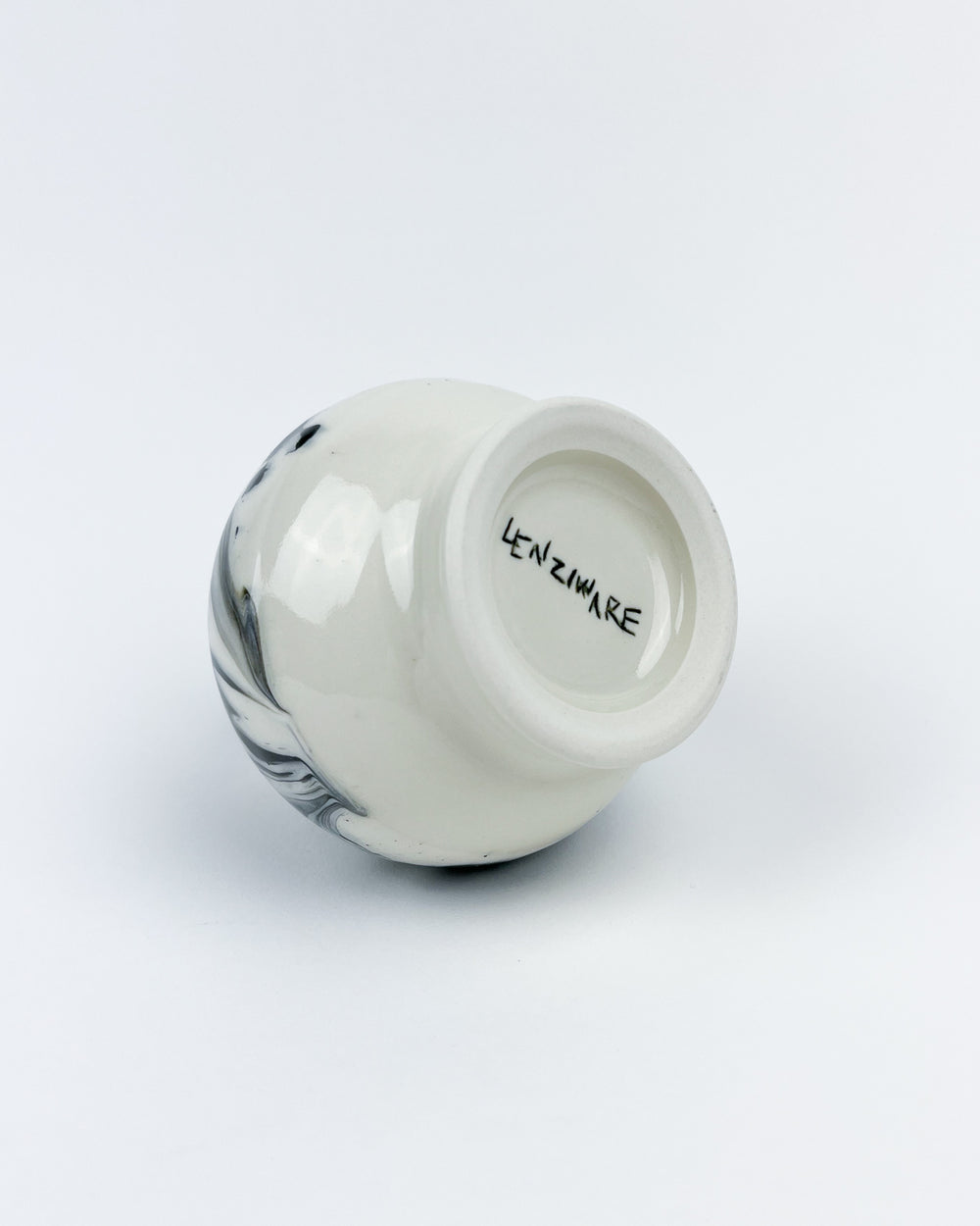 Small Black and White Marbleware Bottle