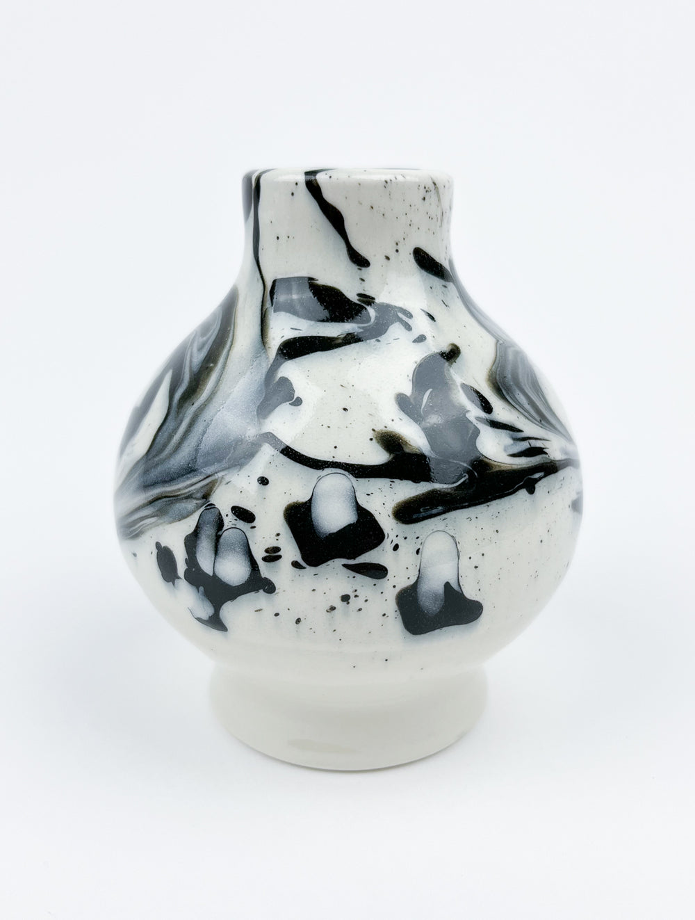 Small Black and White Marbleware Bottle