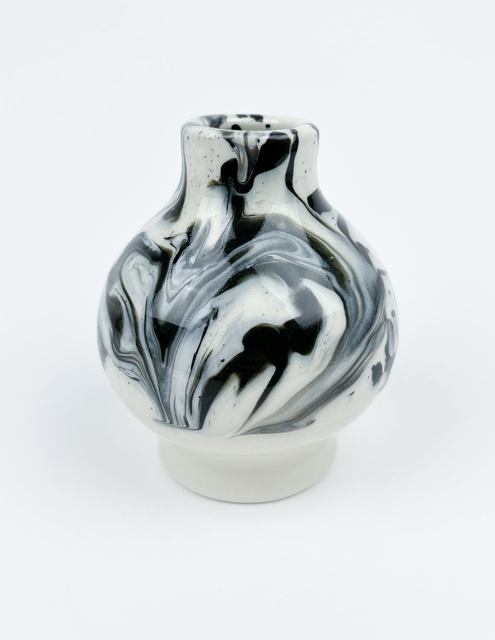 Small Black and White Marbleware Bottle