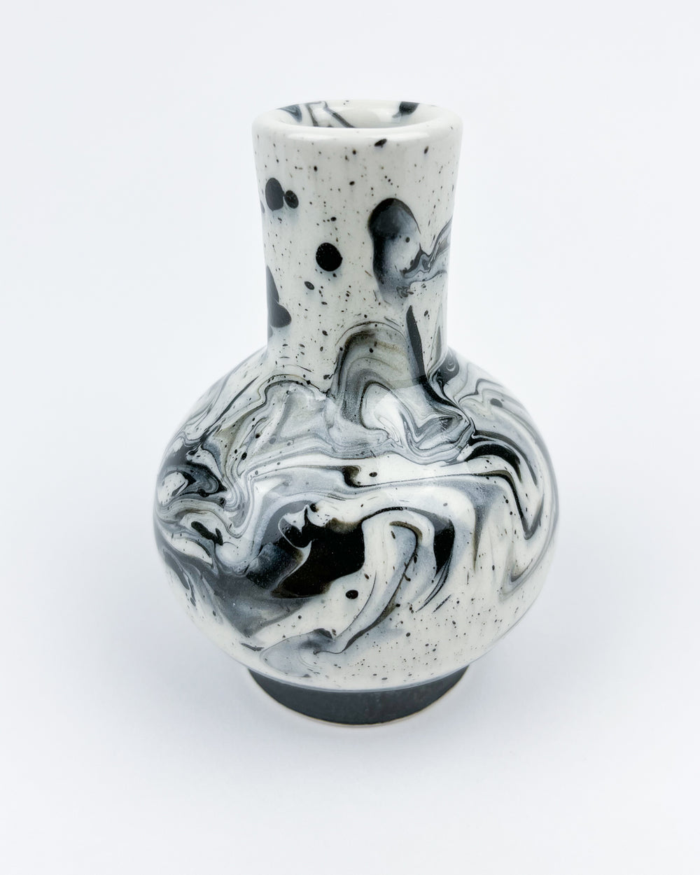 Small Black and White Marbleware Bottle